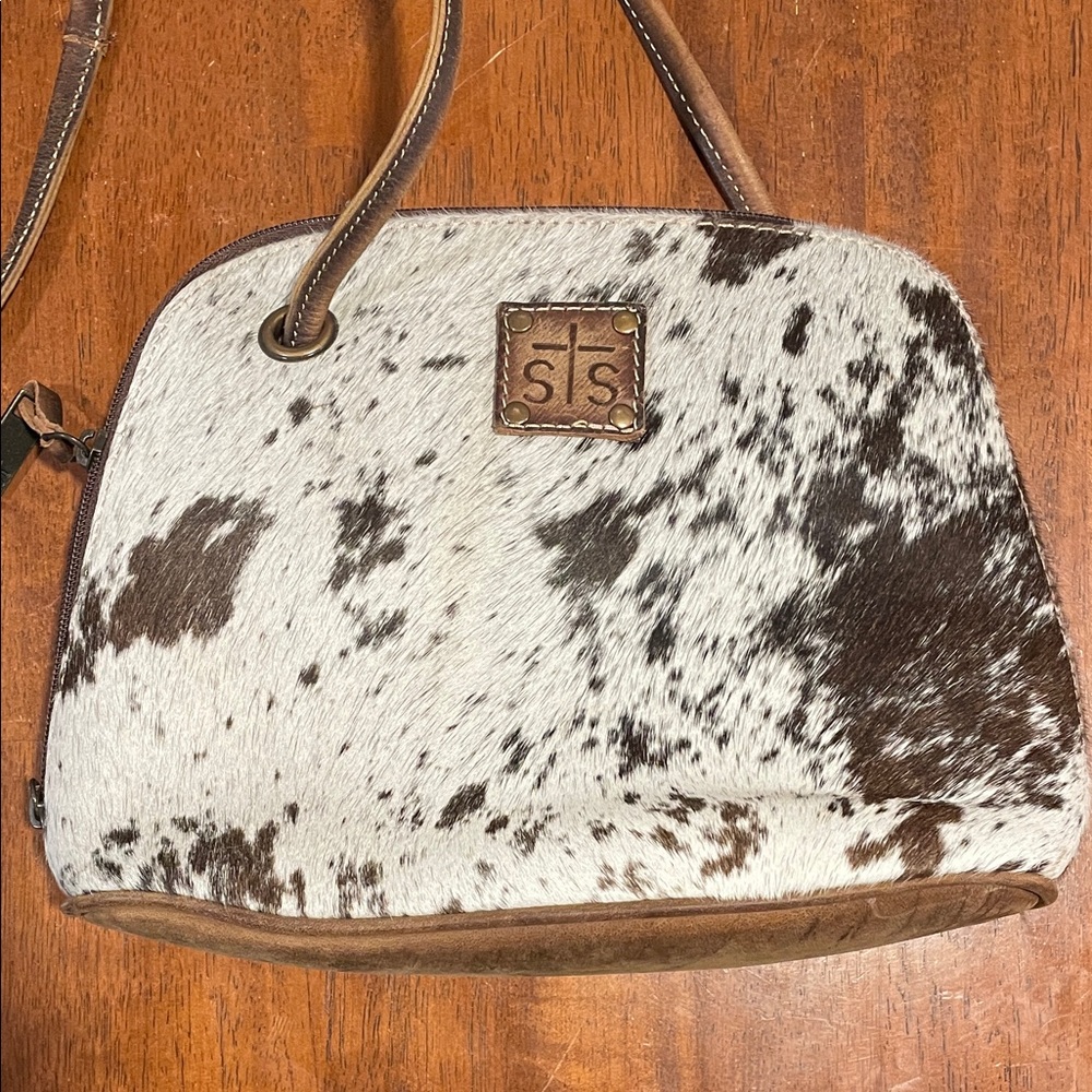 STS Ranchwear Cowhide Pattern Crossbody Bag